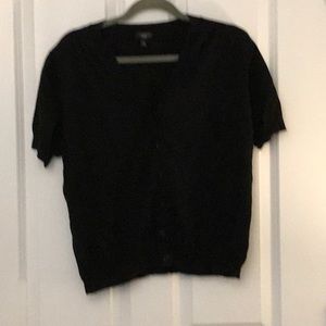 Talbots 1X Black short sleeve cardigan